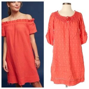 Mermaid Anthropologie Embroidered Shift Dress